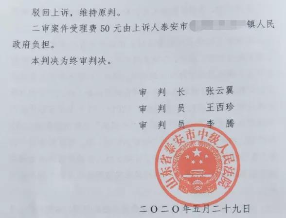 泰安市某镇大棚种植项目强制拆除案胜诉文书